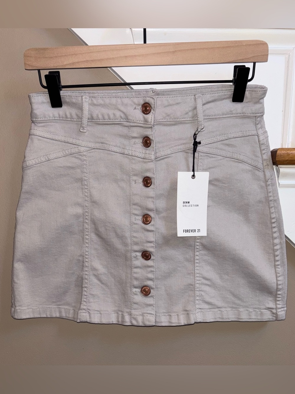 Gray Denim New Mini Skirt size 25 NWT